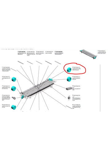 GEAR: IDLER: TRANSFER ROLLER RICOH ProC751series D074-6312 RICOH