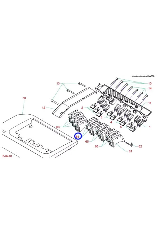 BUTTON CYAN TCS500 PRINTER 1060025844 Océ