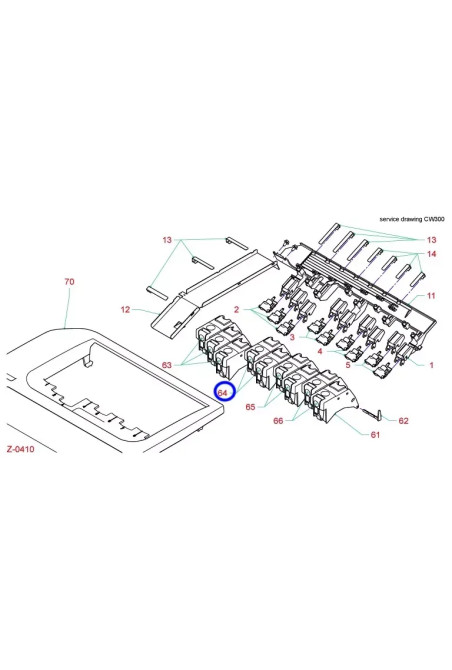BUTTON CYAN TCS500 PRINTER 1060025844 Océ