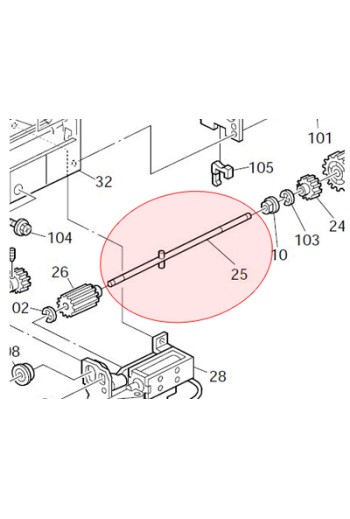 REVERSE DRIVE SHAFT 2060 PAPERTRAY