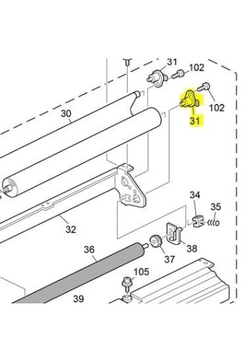 RICOH D0624207 (old: B0624207) SHAFT:PLATE:CLEANING FELT